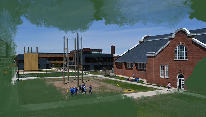 Visit Base Camp's two buildings